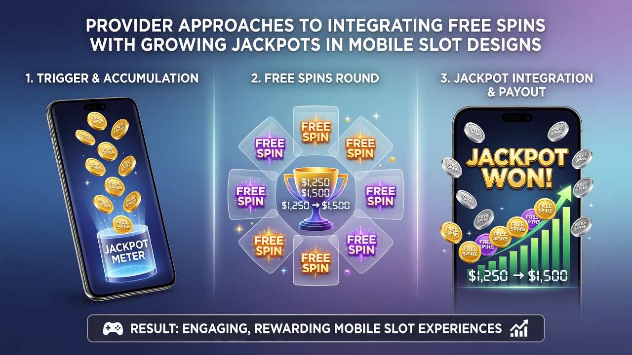 Beispiel einer mobilen Slot-Oberfläche mit Free-Spins- und Jackpot-Integration